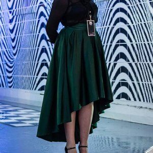 AKIRA Chicago - Black Label - Emerald Green High Low Skirt